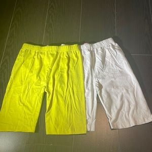 |BUNDLE| Neon yellow and white kids shorts